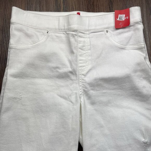 SPANX Distressed Skinny Jean High Waited  Sz L White - Picture 3 of 10